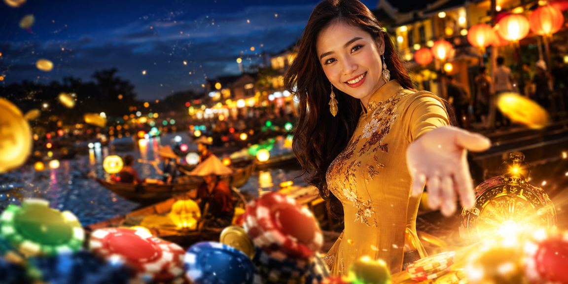 Trò chơi bắn cá tại Hội An với không khí đèn lồng rực rỡ trên nền tảng 7490